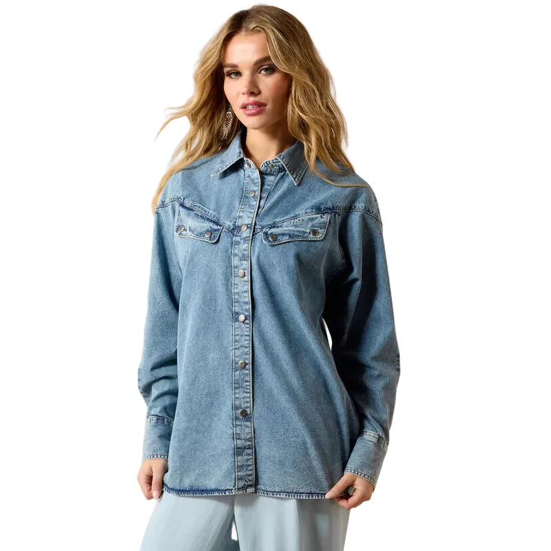 Ariat Women's Long Sleeve Charleston Shirt - Indigo Wash