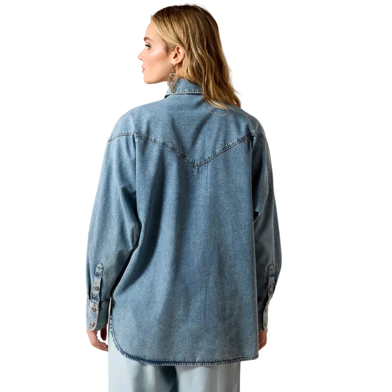 Ariat Women's Long Sleeve Charleston Shirt - Indigo Wash - Image 2