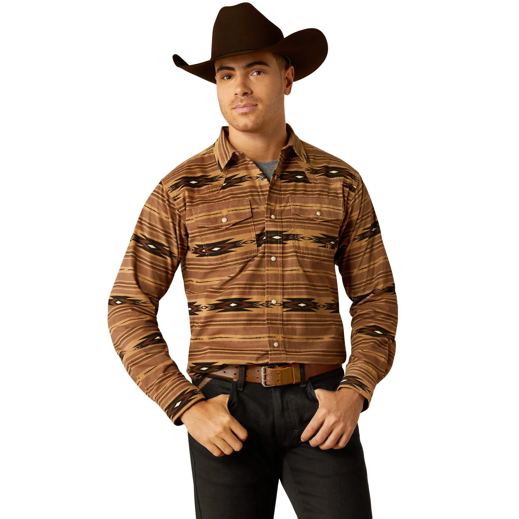 Ariat Men's Hobart Retro Fit Shirt - Pine Bark - Image 3