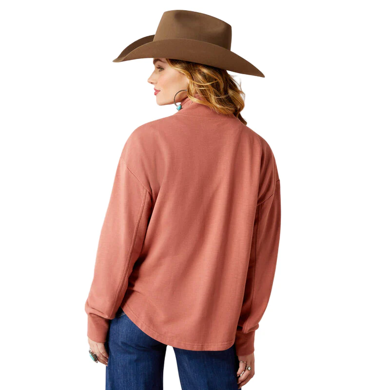 Ariat Women's Lucky Rose Popover Long Sleeve Shirt - Light Mahogany - Image 3