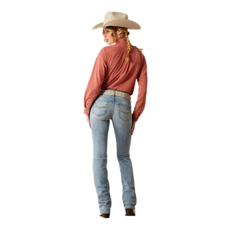 Ariat Women's Mid Rise Mallory Straight Leg Jeans - Oklahoma - Image 2