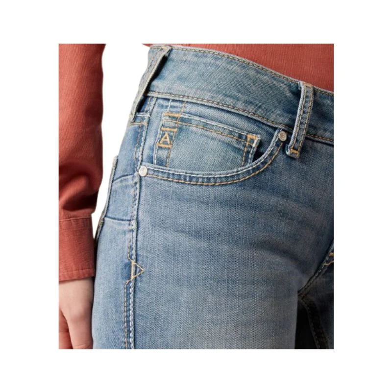 Ariat Women's Mid Rise Mallory Straight Leg Jeans - Oklahoma - Image 3
