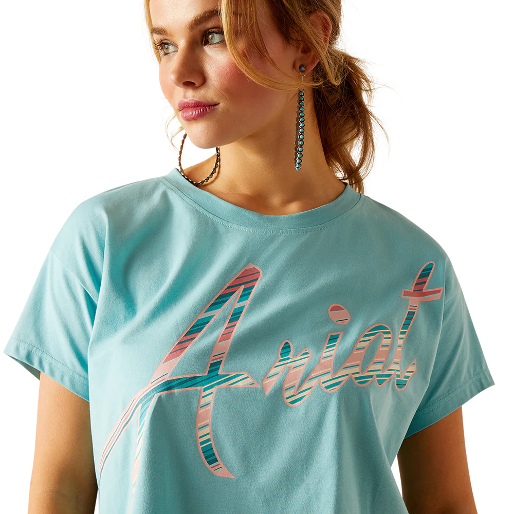 Ariat Women's Mills Short Sleeve T-Shirt - Marine Blue - Image 3