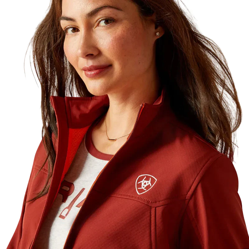 Ariat Women's New Team Softshell Jacket - Fired Brick - Image 3