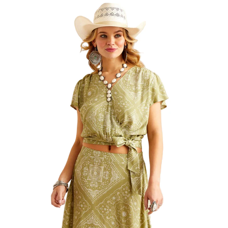 Ariat Women's Osage Short Sleeve Top - Bandana Print - Image 5