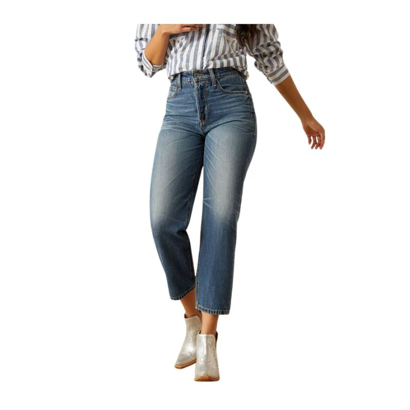 Ariat Women's High Rise Tomboy Relaxed Jazmine Straight Leg Jeans- Hesperia