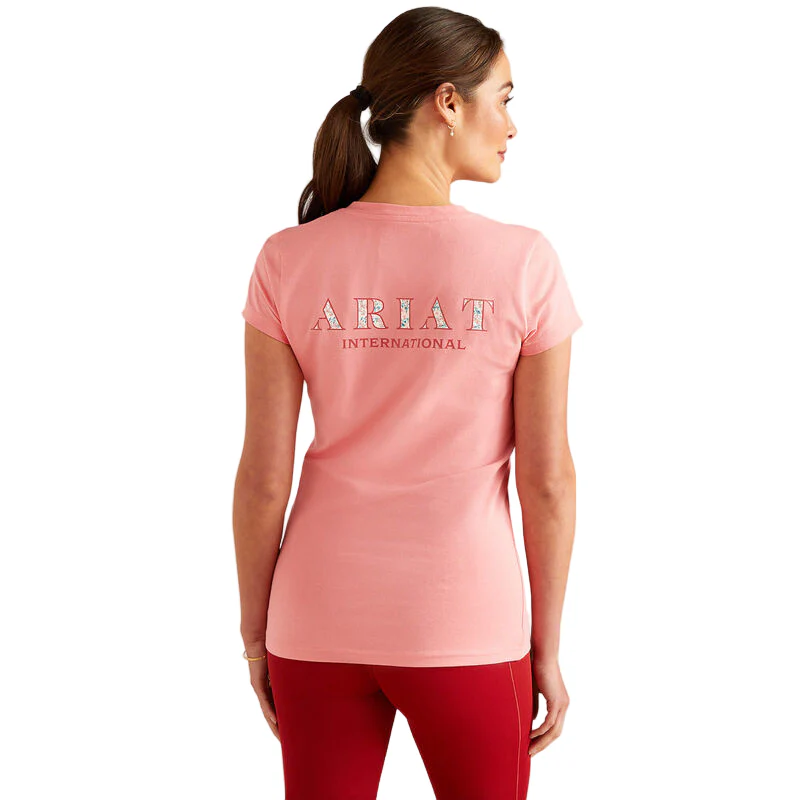 Ariat Women's Petal Front T-Shirt - Flamingo Plume - Image 2