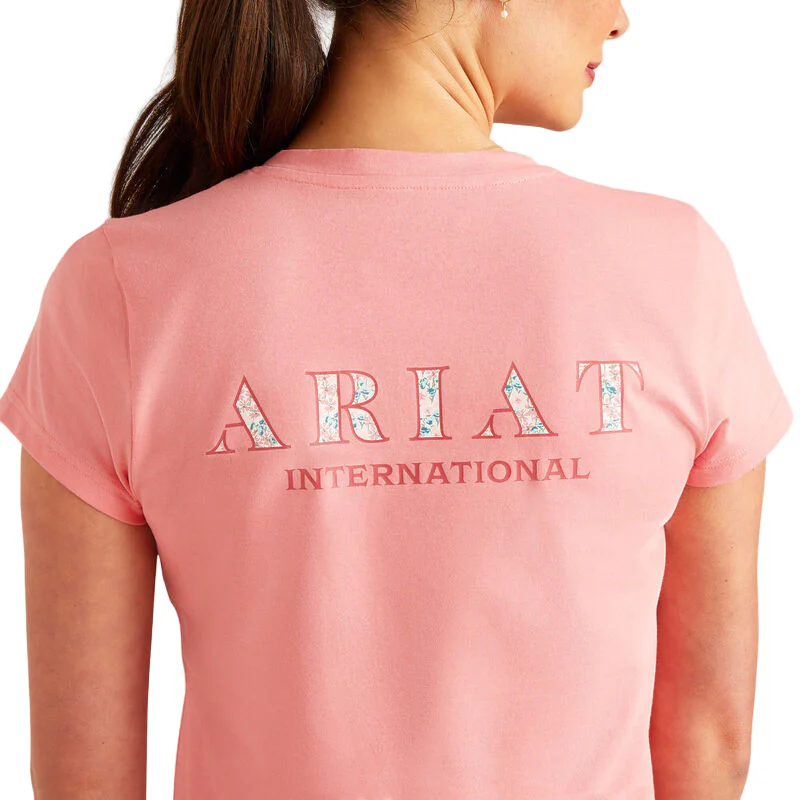 Ariat Women's Petal Front T-Shirt - Flamingo Plume - Image 4