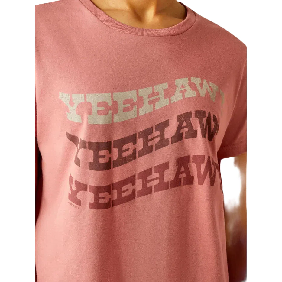 Ariat Women's Rally Call Short Sleeve Tee Shirt - Dusty Rose - Image 2