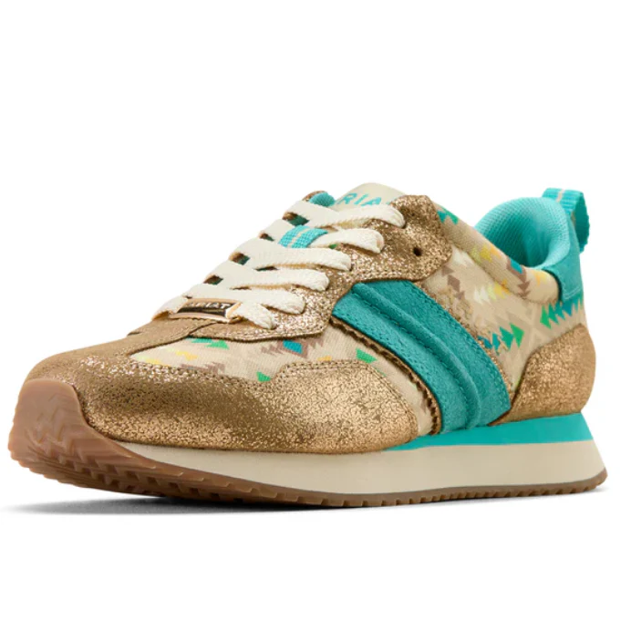 Ariat Womens Ranch Runner Shoe- Turquoise Blanket Print