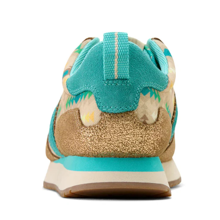 Ariat Womens Ranch Runner Shoe- Turquoise Blanket Print - Image 2