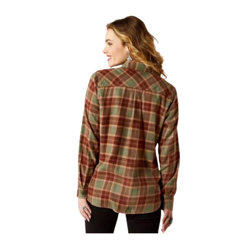 Ariat Women's REAL Billie Jean  Long Sleeve Shirt - Oakwood Plaid - Image 3