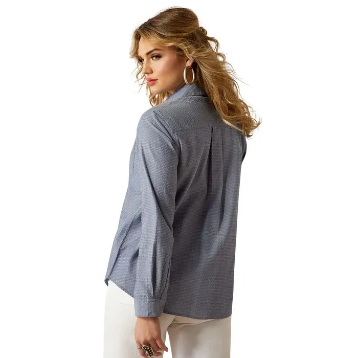 Ariat Women's REAL Long Sleeve Billie Jean Shirt- Chambray Dobby - Image 3