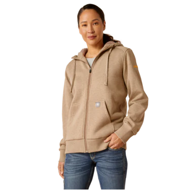 Ariat Women's Rebar All Weather Sherpa Full Zip Hoodie - Oatmeal Heather