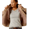 Ariat Women's Rebar All Weather Sherpa Full Zip Hoodie - Oatmeal Heather - Image 4