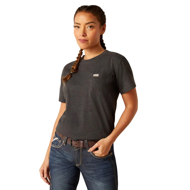 Ariat Women's Rebar Cotton Strong HQ SS T-Shirt - Charcoal Heather