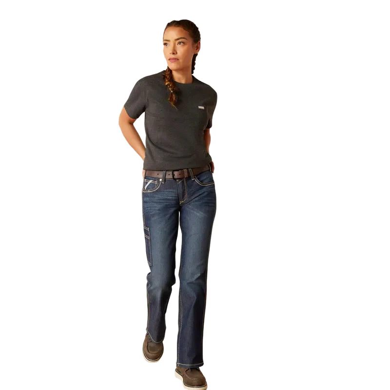 Ariat Women's Rebar Cotton Strong HQ SS T-Shirt - Charcoal Heather - Image 3