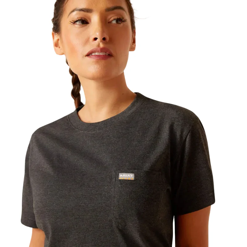 Ariat Women's Rebar Cotton Strong HQ SS T-Shirt - Charcoal Heather - Image 4