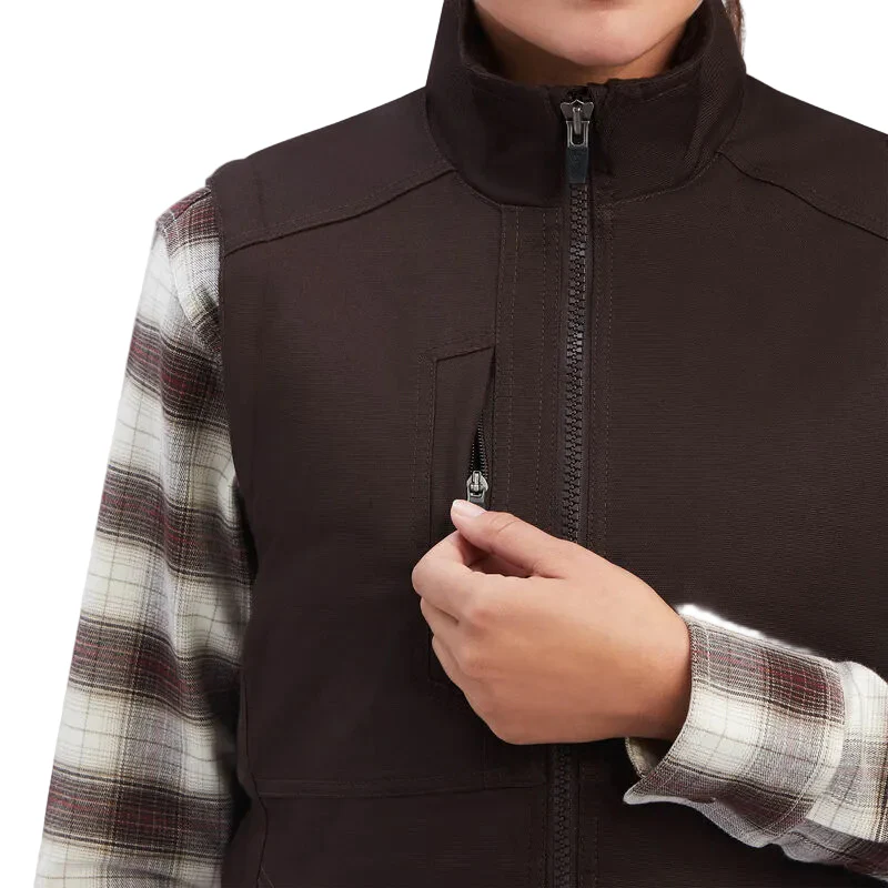 Ariat Womens Rebar DuraCanvas Insulated Vest Mole - Image 3