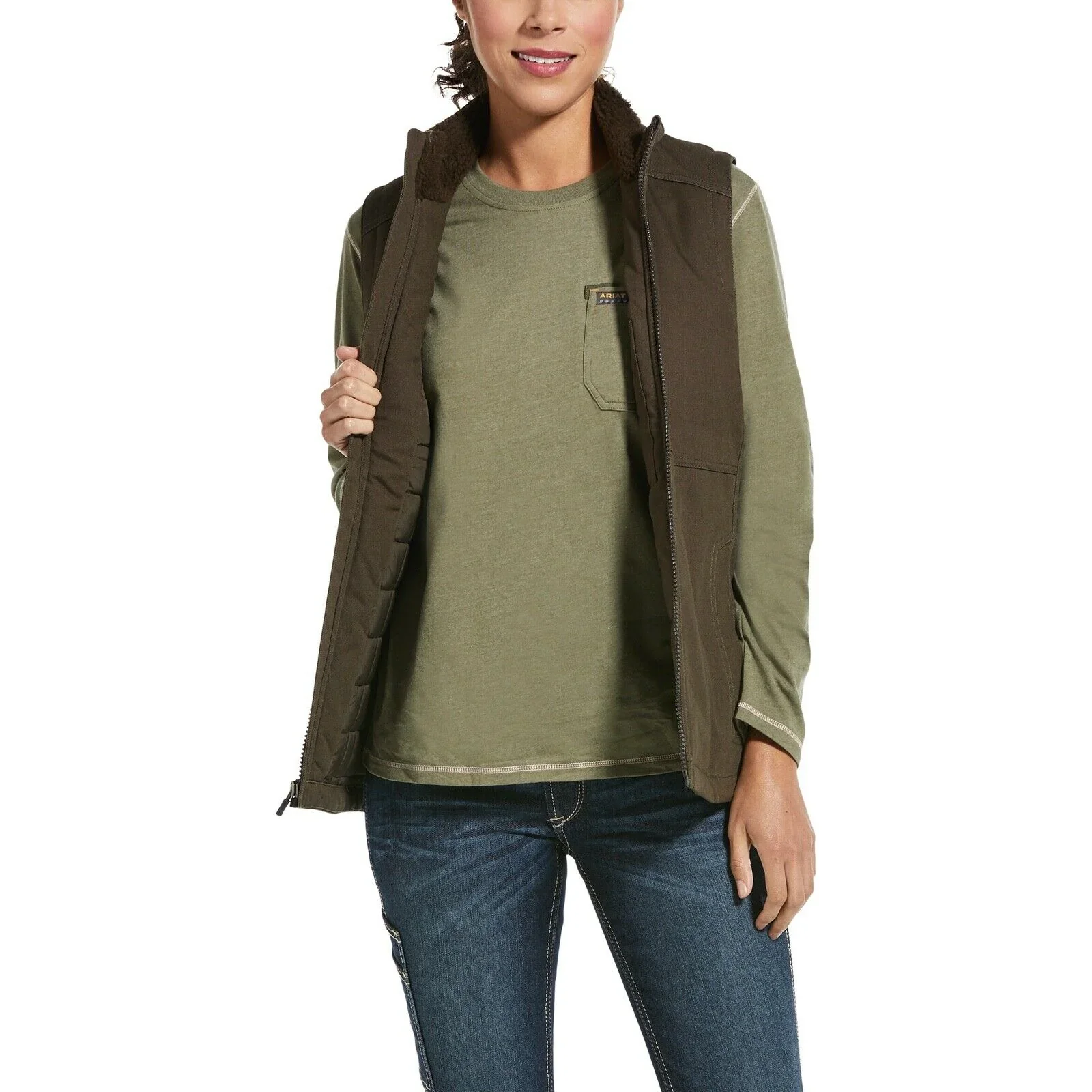 Ariat Women's Rebar DuraCanvas Insulated Vest - Wren - Image 3