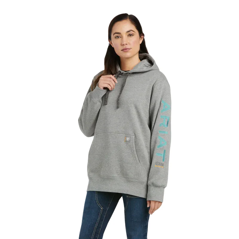 Ariat Womens Rebar Graphic Hood - Heather Grey