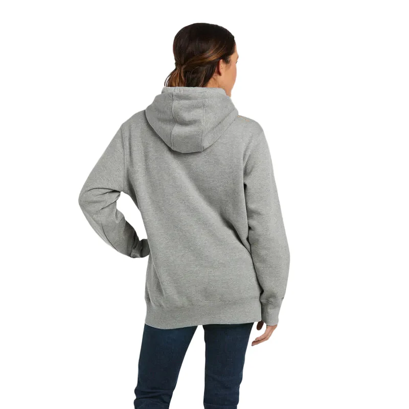 Ariat Womens Rebar Graphic Hood - Heather Grey - Image 4