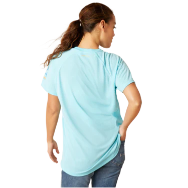 Ariat Women's Rebar Heat Fighter T-Shirt - Arctic Blue - Image 2