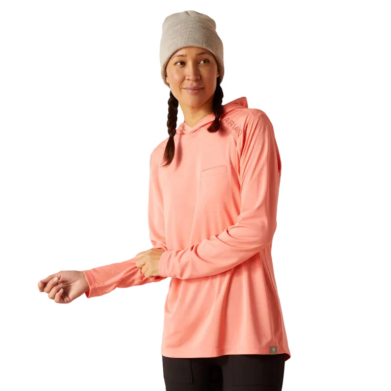 Ariat Women's Rebar Sunblocker Hooded T-Shirt - Shell Pink