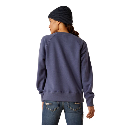 Ariat Women's Rebar Traverse Sweatshirt - Blue Indigo Heather - Image 2