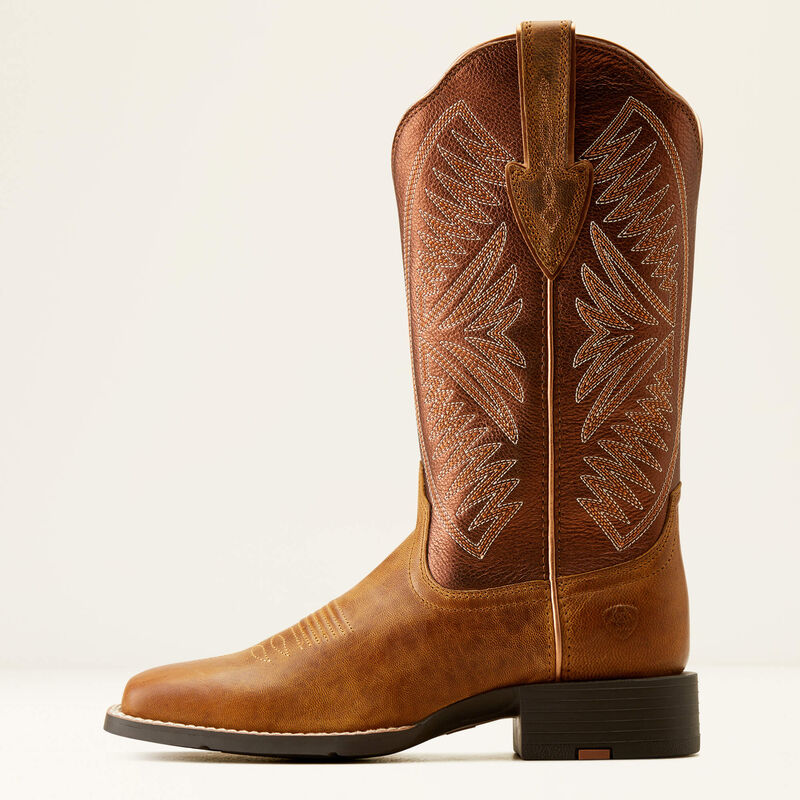 Ariat Women's Round Up Ruidoso Western Boots - Pearl/Burnished Chestnut - Image 2