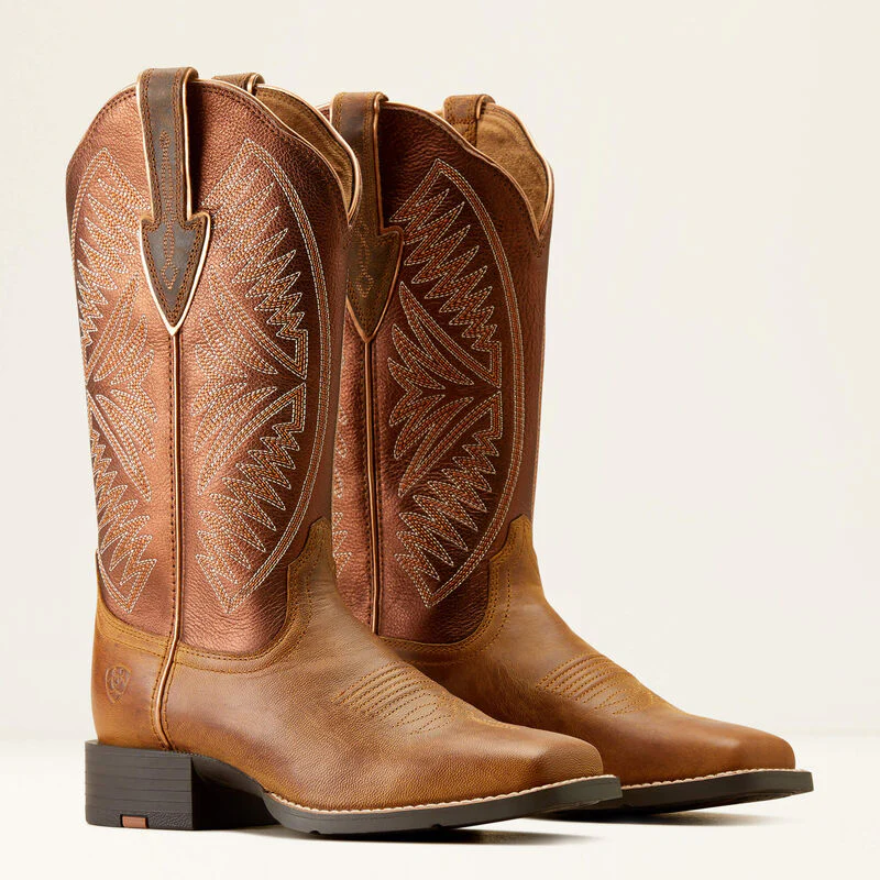 Ariat Women's Round Up Ruidoso Western Boots - Pearl/Burnished Chestnut - Image 7