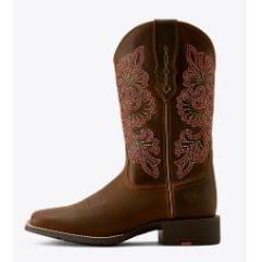 Ariat Women's Round Up Wide Toe Stretchfit Western Boot- Sassy Brown - Image 2