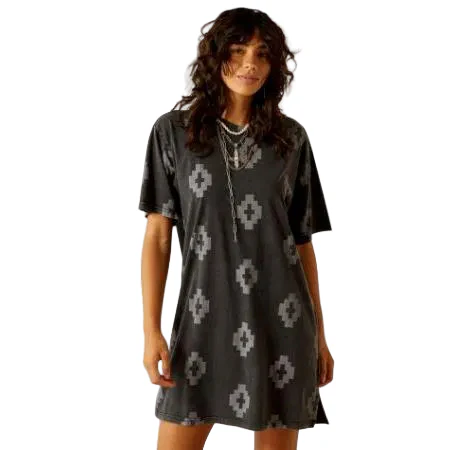 Ariat Women's Short Sleeve Isela Tee shirt Dress - Isela Southwest Print