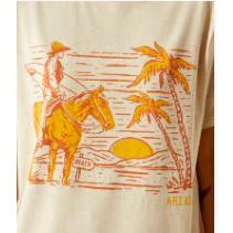 Ariat Women's Short Sleeve Western Surfer Tee Shirt- Oatmeal Heather - Image 3