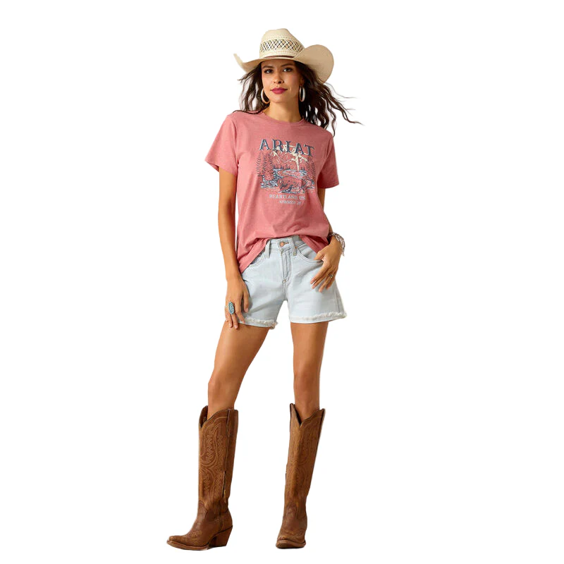 Ariat Women's Souvenir Short Sleeve T-Shirt - Garnet Heather - Image 5