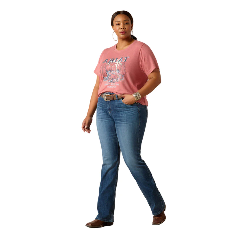 Ariat Women's Souvenir Short Sleeve T-Shirt - Garnet Heather - Image 6