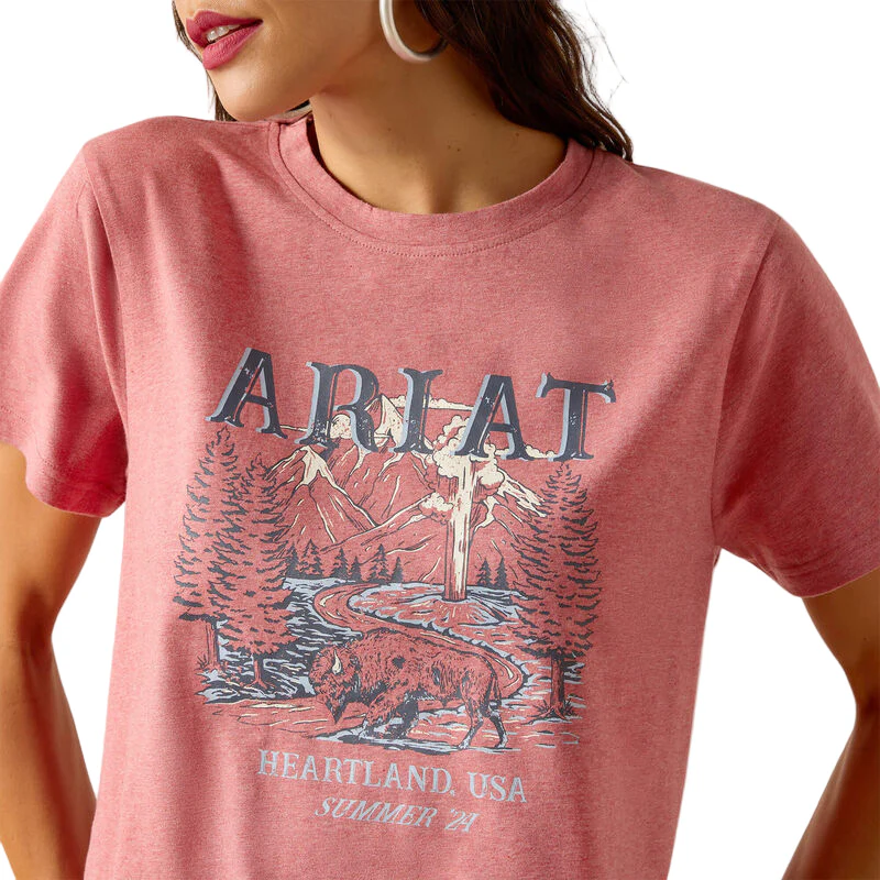 Ariat Women's Souvenir Short Sleeve T-Shirt - Garnet Heather - Image 7