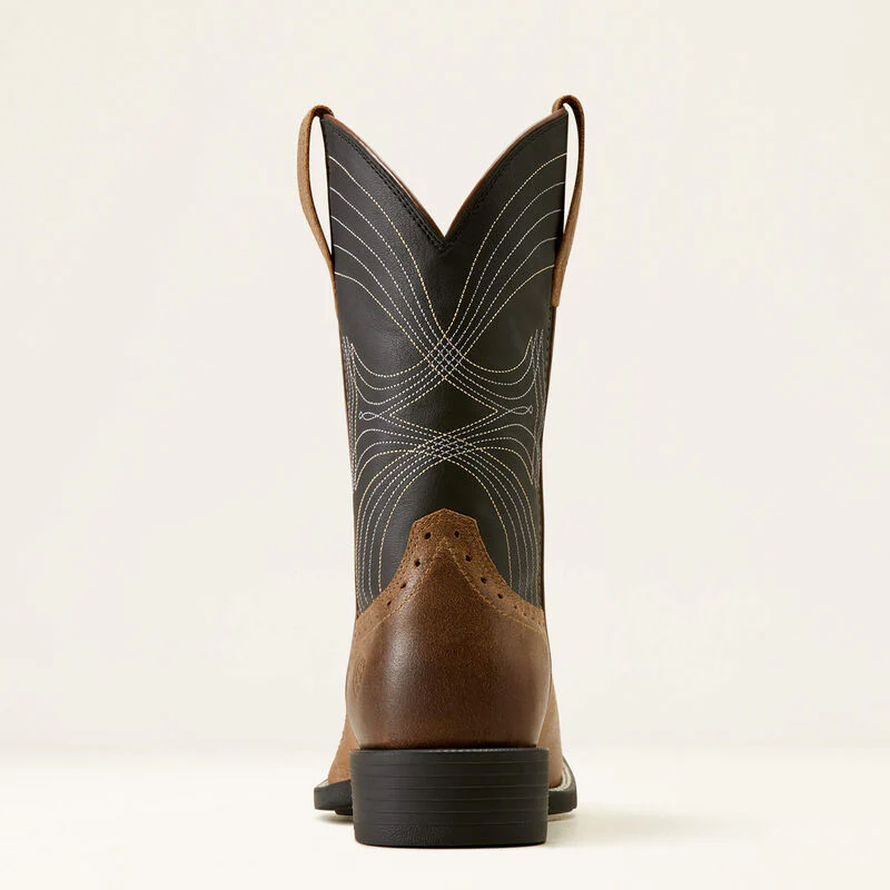 Ariat Men's Sport Wide Square Toe Western Boots - Barley Brown/Matte Black - Image 5