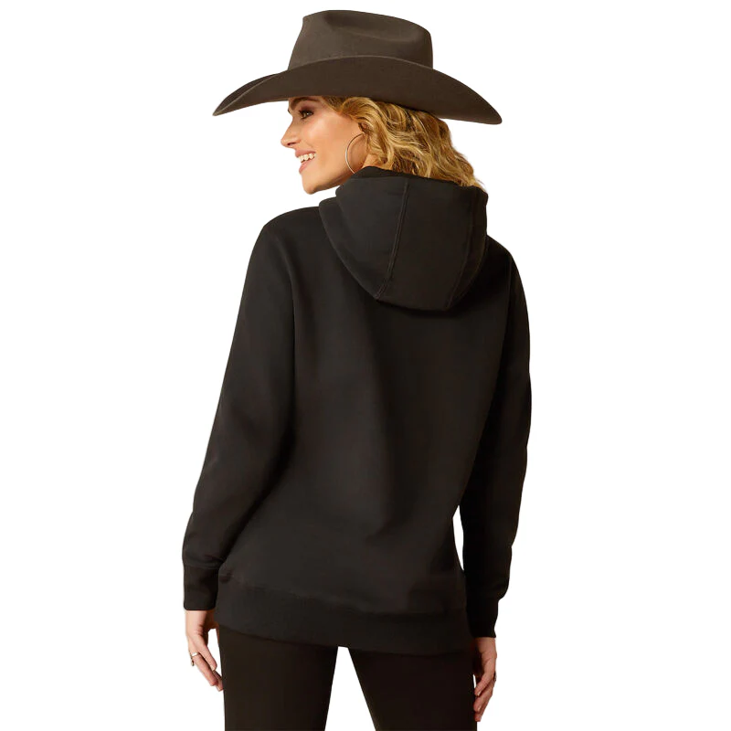 Ariat Women's Steer Stitch Hoodie- Black - Image 3