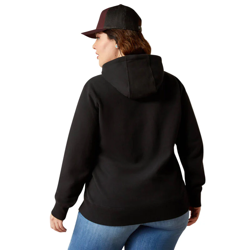 Ariat Women's Steer Stitch Hoodie- Black - Image 4