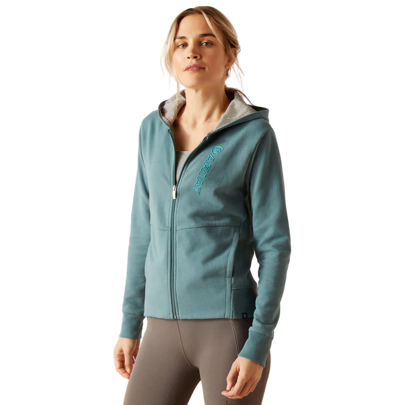 Ariat Women's Team Full Zip Hoodie - North Atlantic