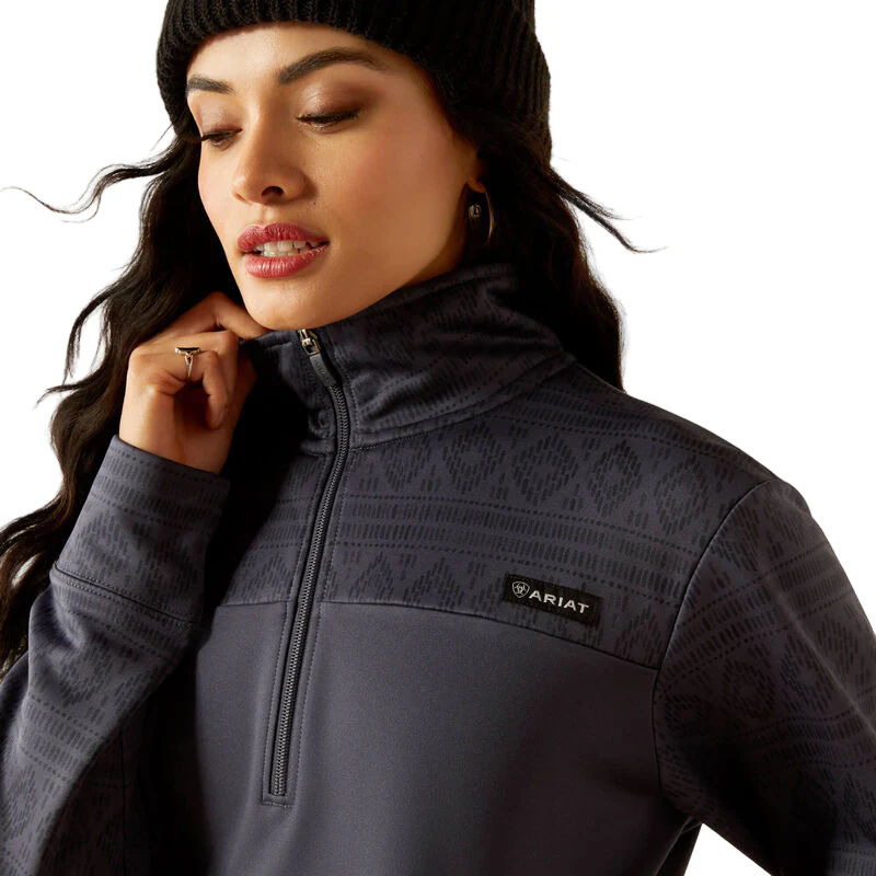 Ariat Women's TEK Fleece Partial Zip Sweatshirt - Southwest/Ombre Blue - Image 4