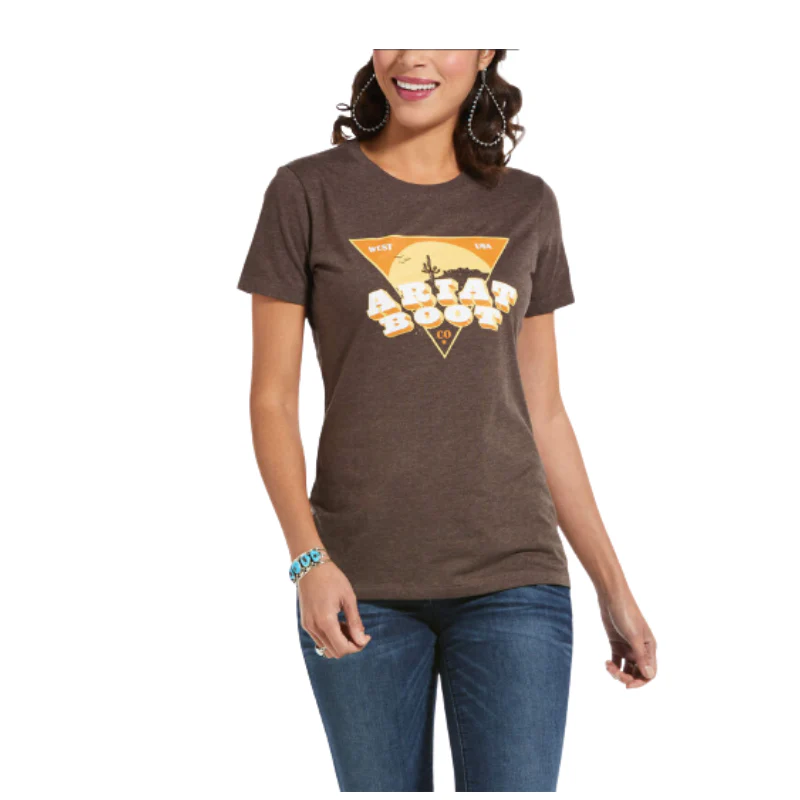 Ariat Womens The West SS T-Shirt Brown Heather