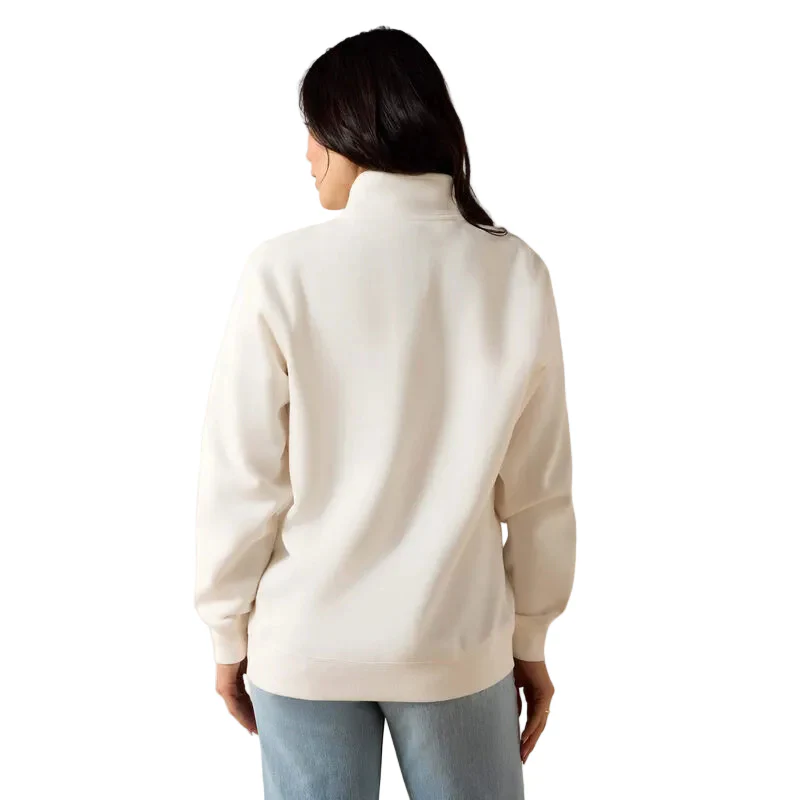 Ariat Women's Traveler 1/2 Zip Long Sleeve Sweatshirt - Sea Salt - Image 2