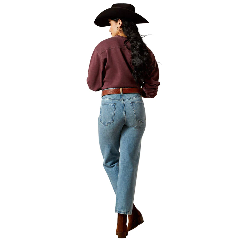 Ariat Women's Ultra High Rise Cheyenne Yoke Tomboy Straight Leg Jeans- Candy - Image 2