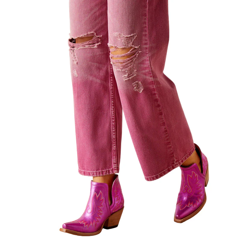 Ariat Women's Ultra High Rise Tomboy Wide Jeans - Pink - Image 6