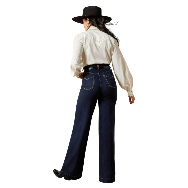 Ariat Women's Ultra High Rise Veronica Wide Leg Jean - Rinse - Image 2
