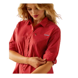 Ariat Women's VentTEK Long Sleeve Shirt - Equestrian Red Stripe - Image 3