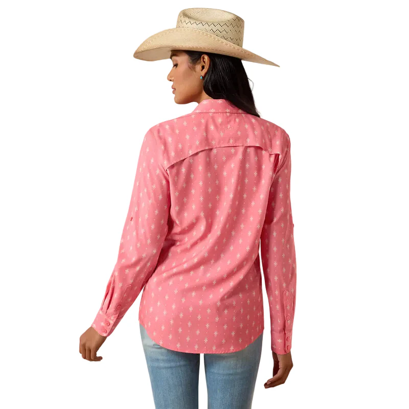 Ariat Women's VentTek Long Sleeve Shirt - Sun Kissed Coral Print - Image 2