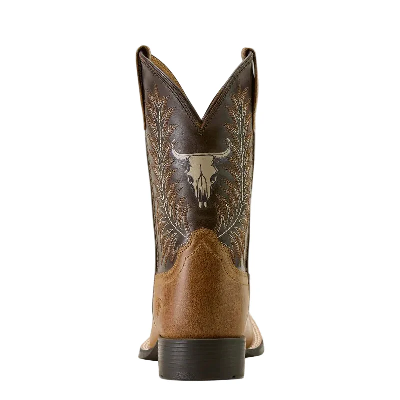 Ariat Youth Stampede Wide Square Toe Western Boot - Desert Brown - Image 2